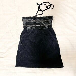 Juicy Couture Authentic Y2K Black Mini Terry Halter Dress - S